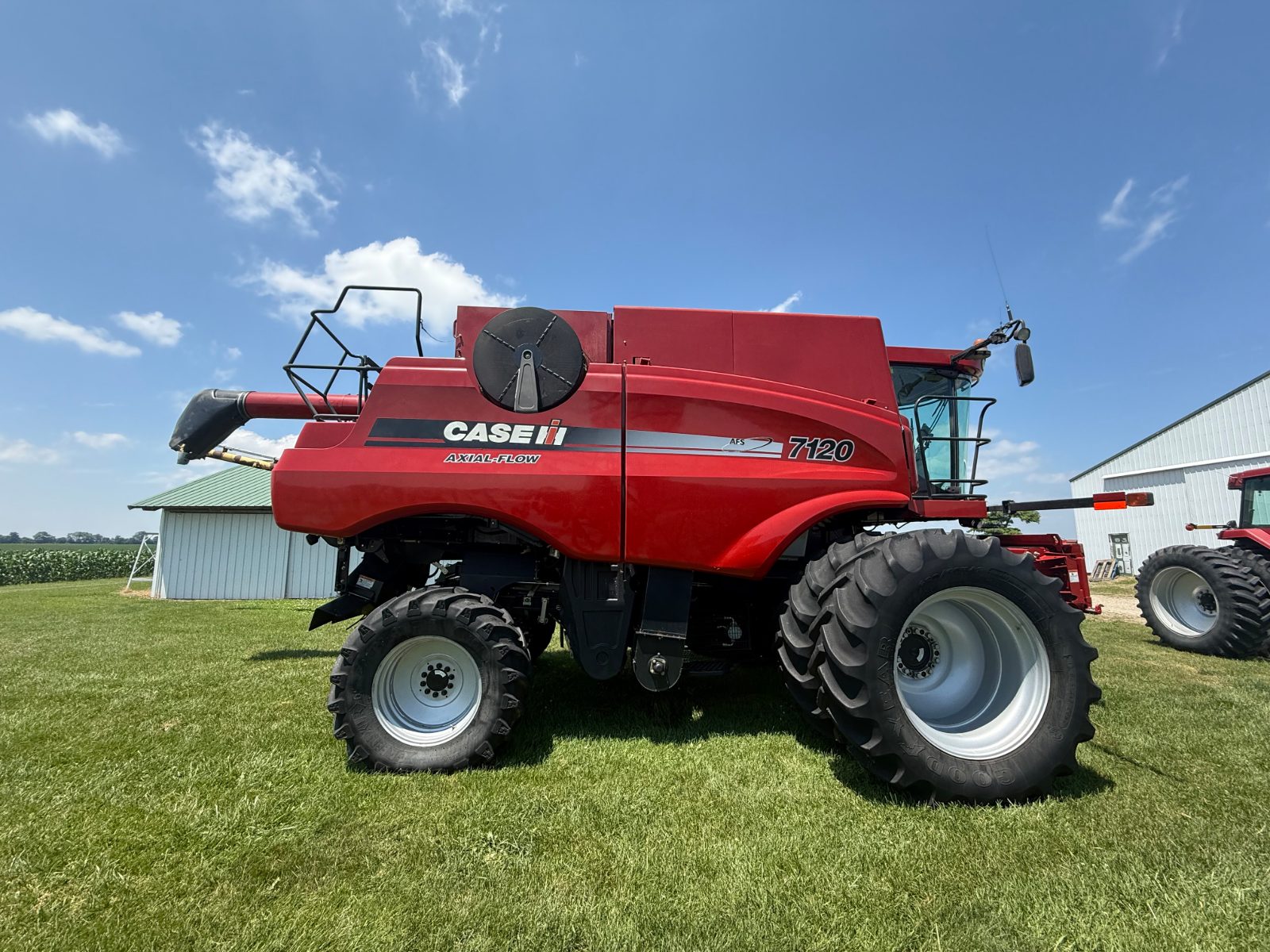 Farm combine and tractor washed on-farm by Mullet Power Wash in Central Ohio