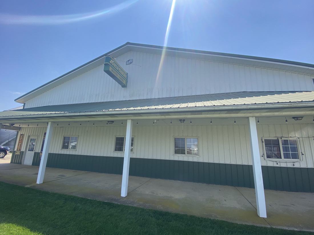 Large white metal commercial building washed clean in Central Ohio