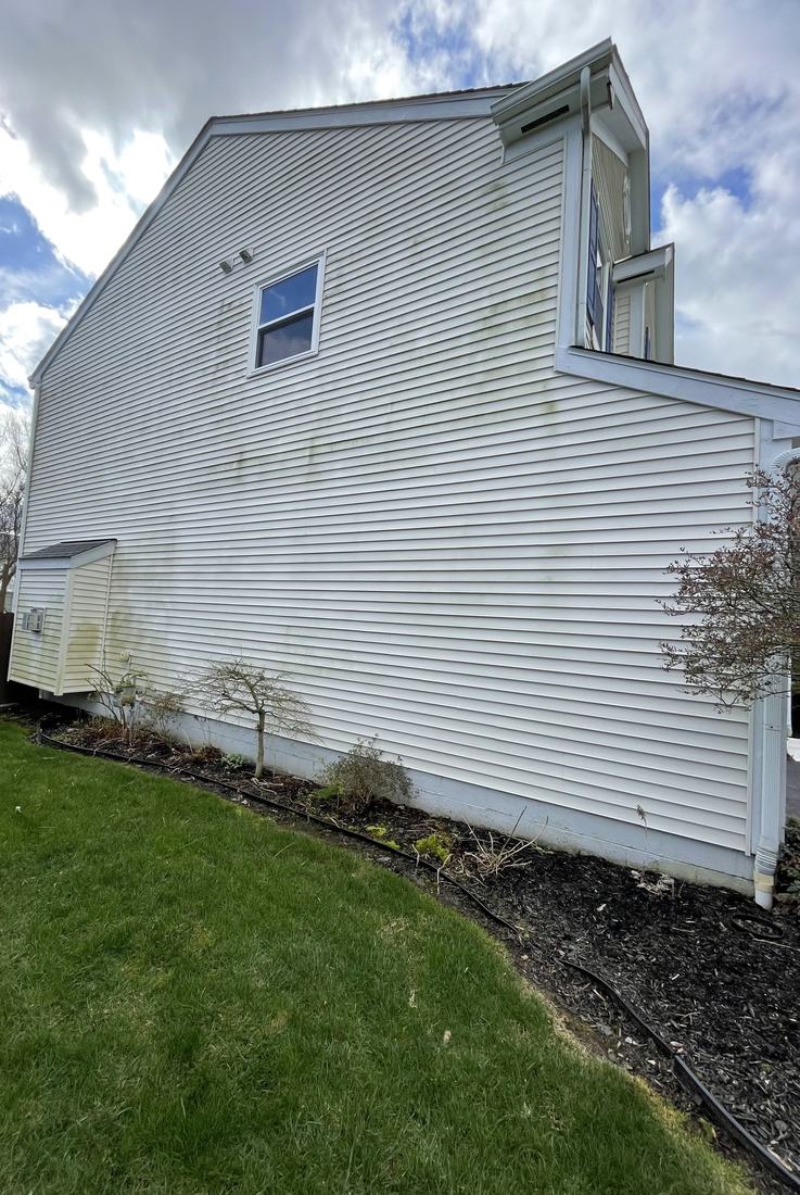 White vinyl, side elevation before washing